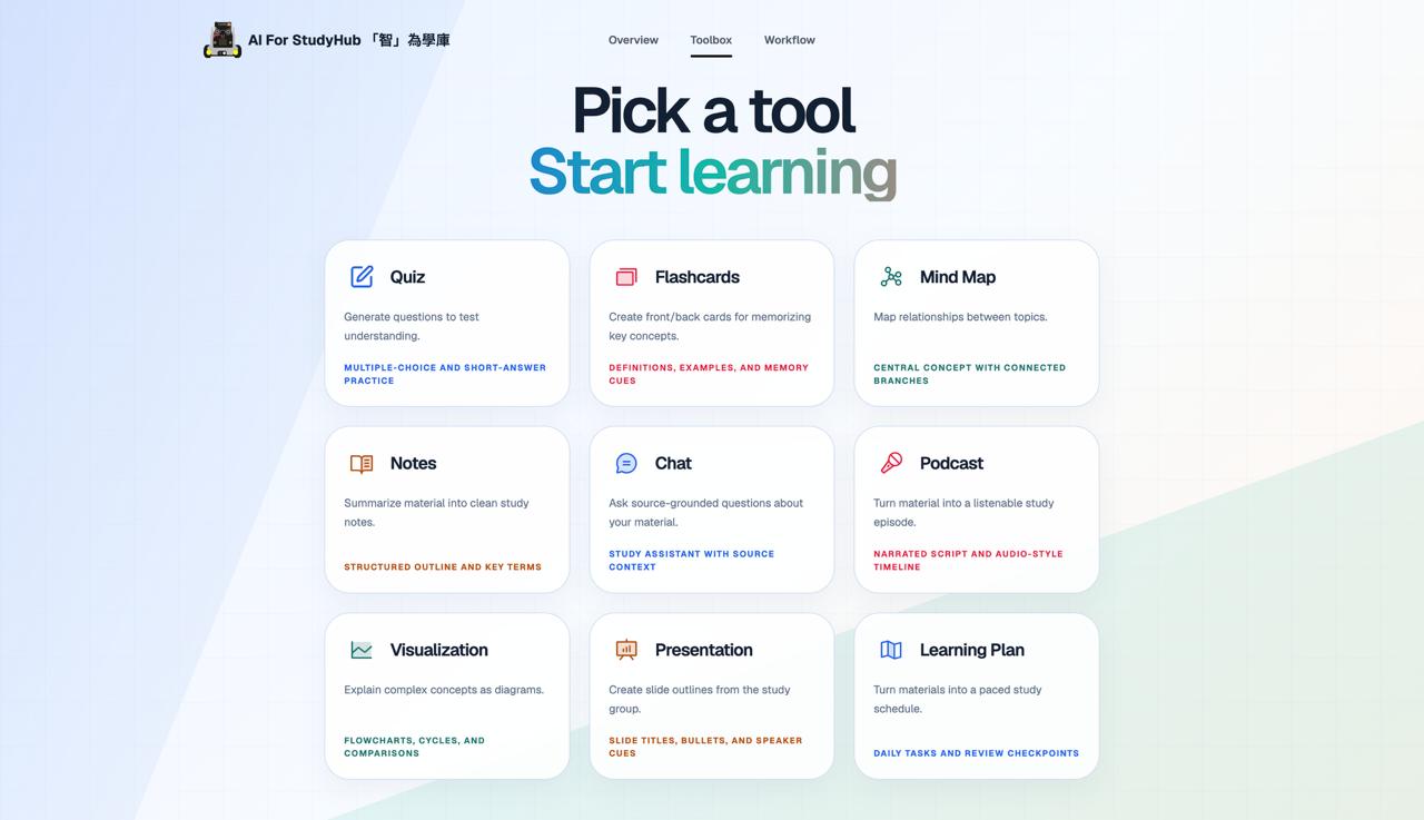 AI For StudyHub 「智」為學庫 預覽